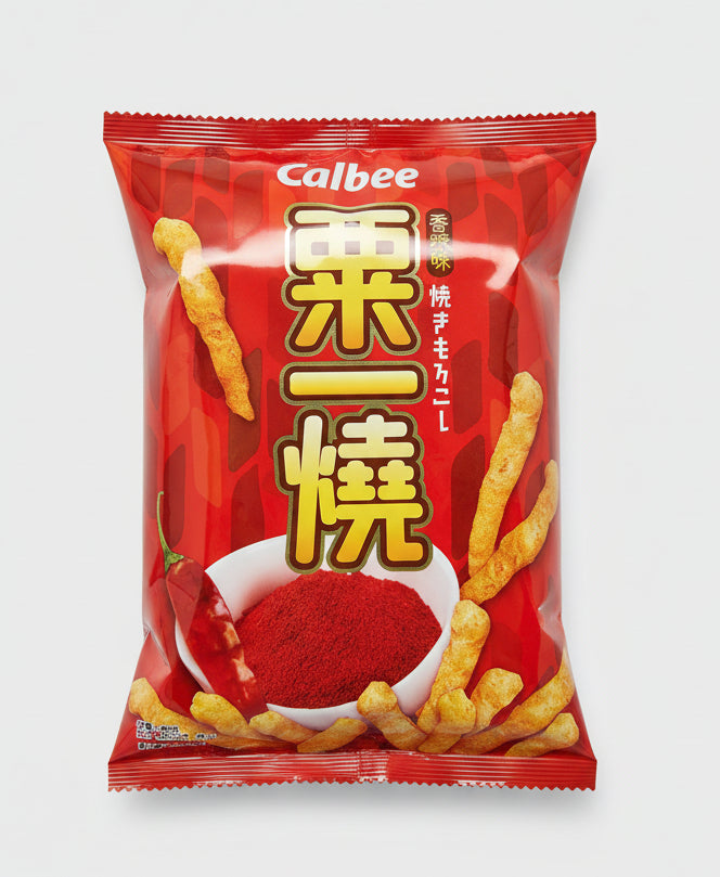 Calbee Hot & Spicy Flavour Grill-A-Corn Chips 80G