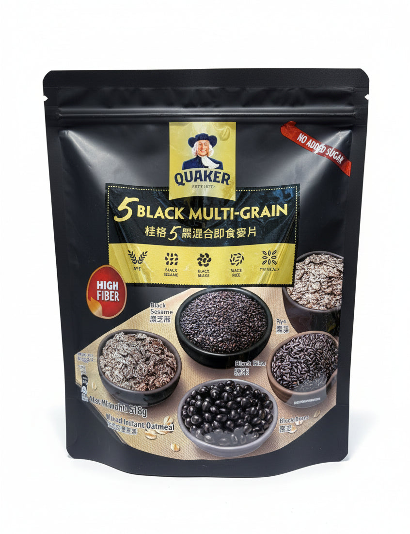 Quaker 5 Black Multi-Grain Mixed Instant Oatmeal 518G