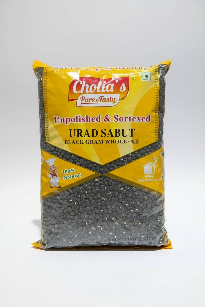 Cholia’s Black Gram Whole 1Kg (Urad Sabut)