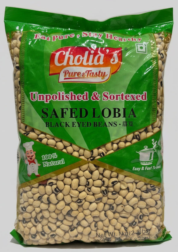 Cholia’s Black Eyed Beans 1Kg (Safed Lobia)