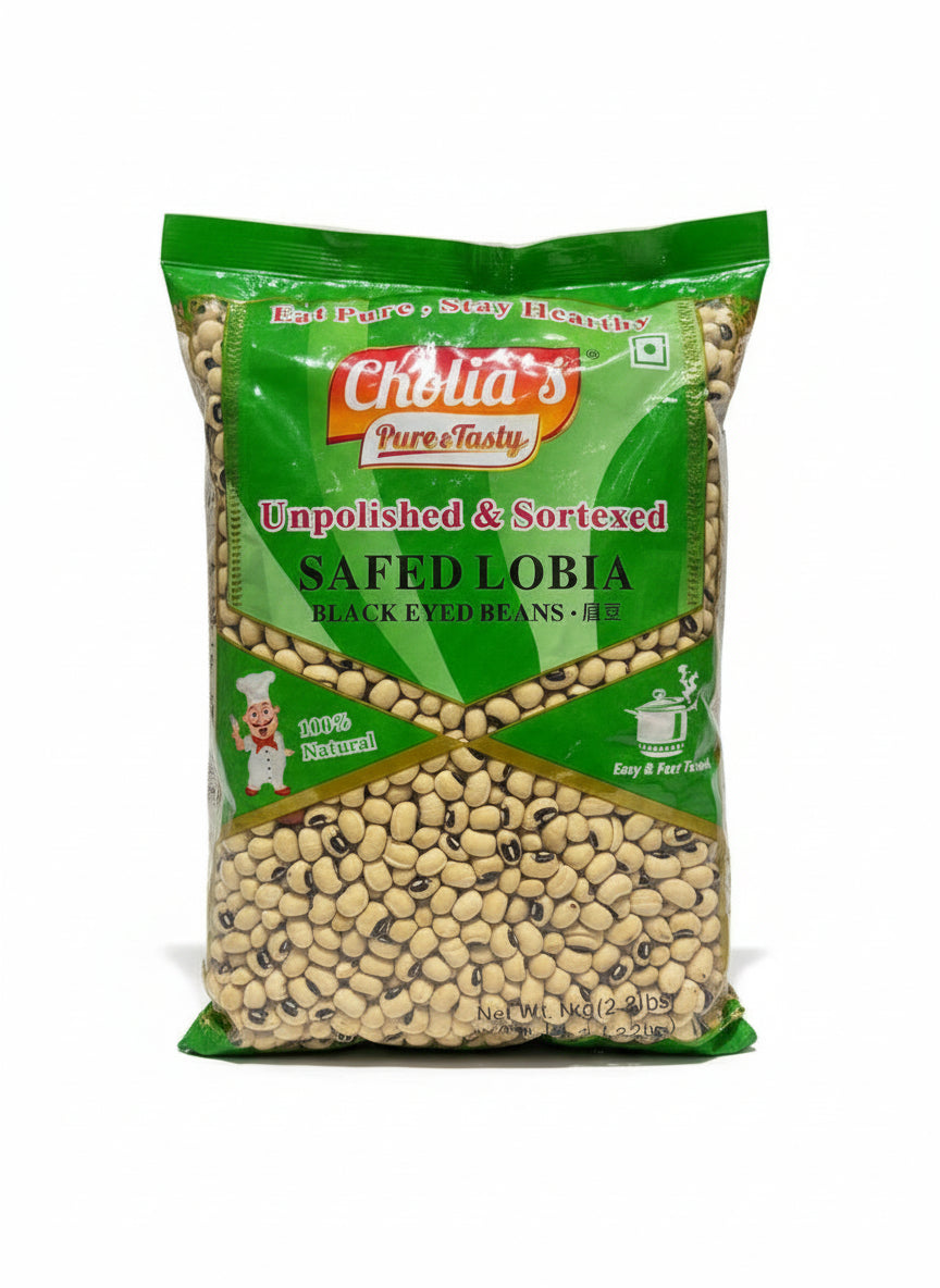 Cholia’s Black Eyed Beans 1Kg (Safed Lobia)