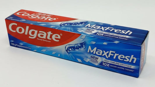Colgate Fluoride Toothpaste MaxFresh with Cooling Crystals 10x Linger Lasting Cooling 160G