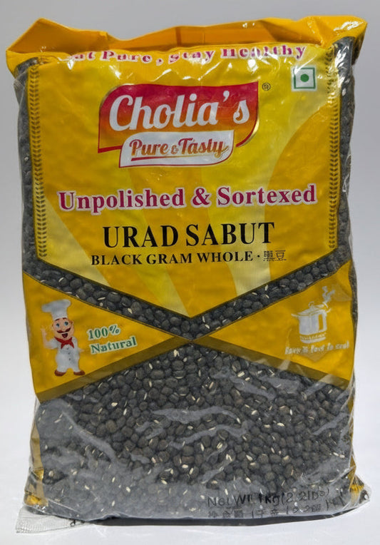 Cholia’s Black Gram Whole 1Kg (Urad Sabut)