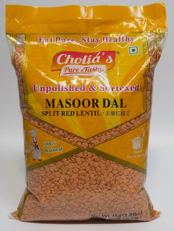 Cholia’s Split Red Lentil 1kg (Masoor Dal)