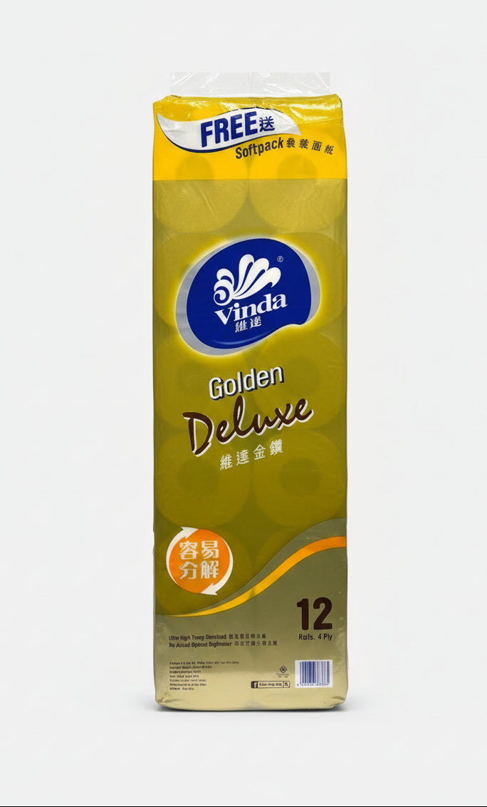 Vinda Golden Deluxe 4ply Tissue 12Rolls