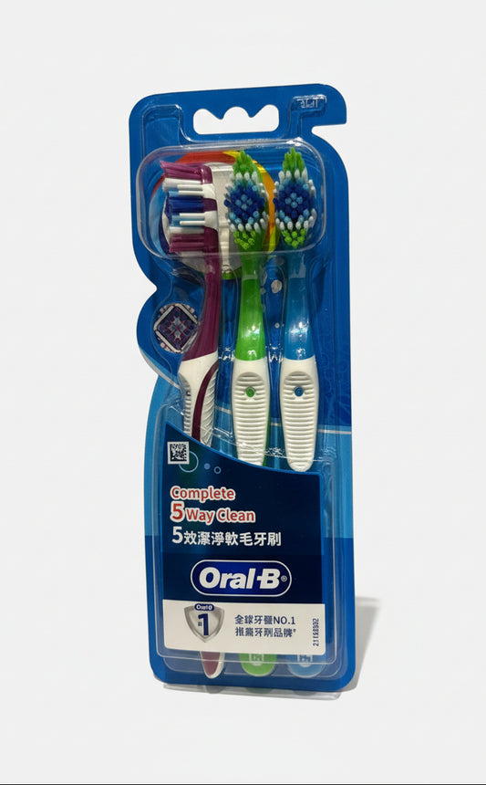 Oral-B Complete 5 Way Clean Toothbrush Soft 3pcs